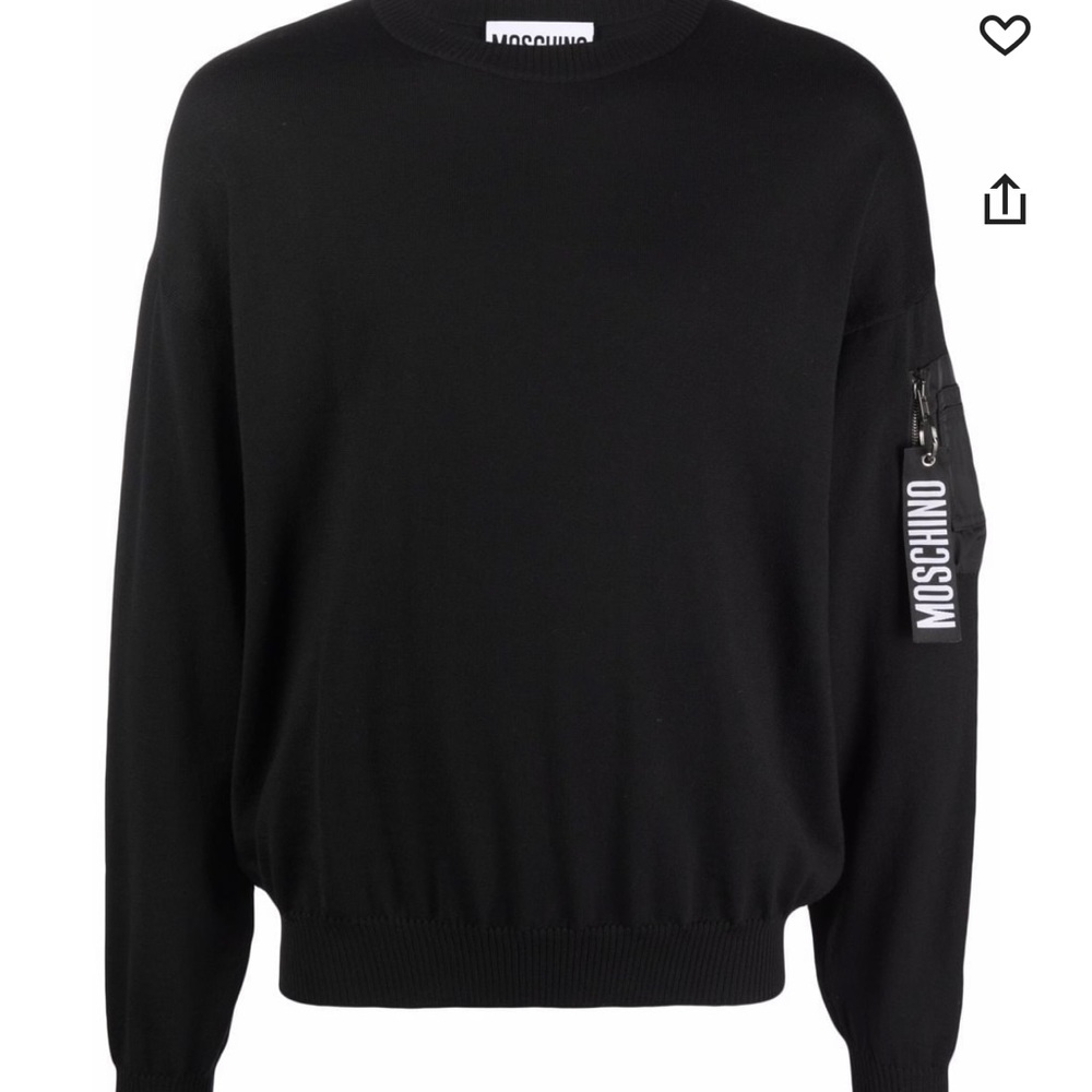 Moschino zip-pull pocket detail knitted jumper